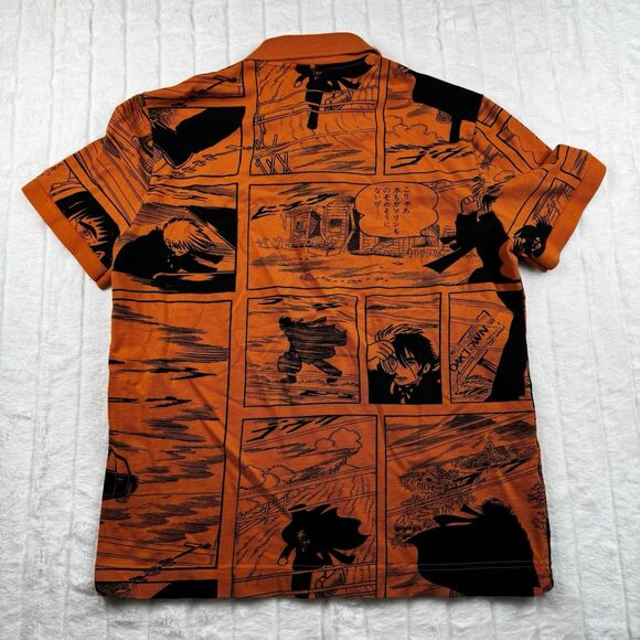 Lacoste Live x Osamu Tezuka Polo Shirt Size 4* Allover Print Orange Preppy Rare - Picture 2 of 16
